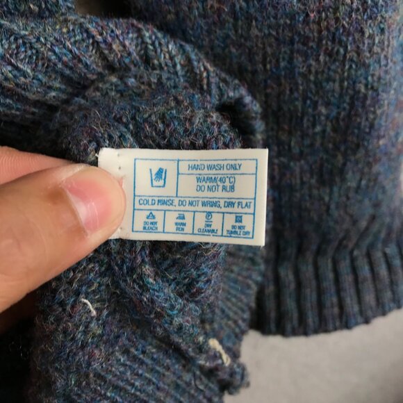 Vintage Pitlochry Made in Scotland Wool Argyle sweater Size L - Picture 8 of 8